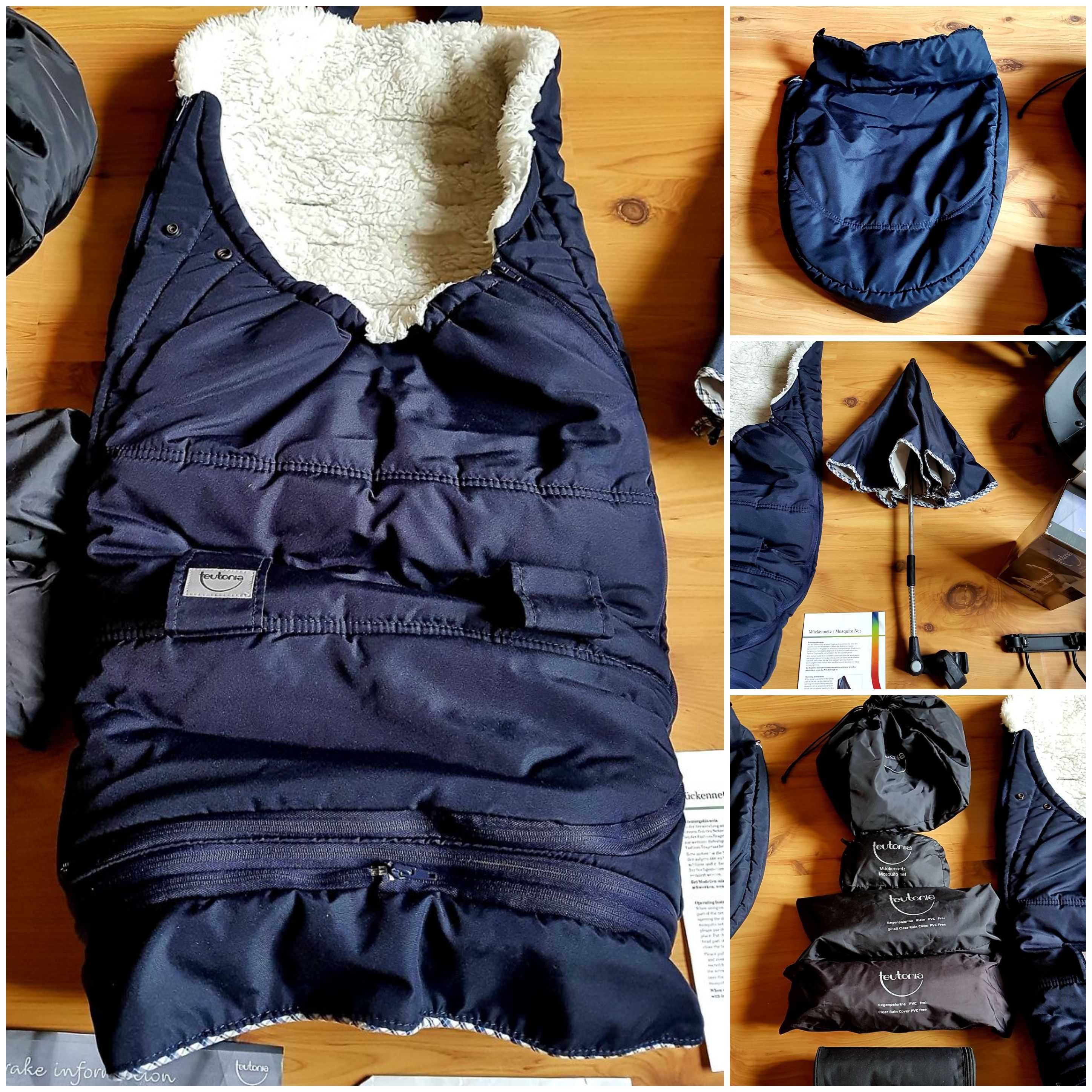 Komplet Wózek Teutonia BeYou + Fotelik Cybex Aton 3 z dodatkami
