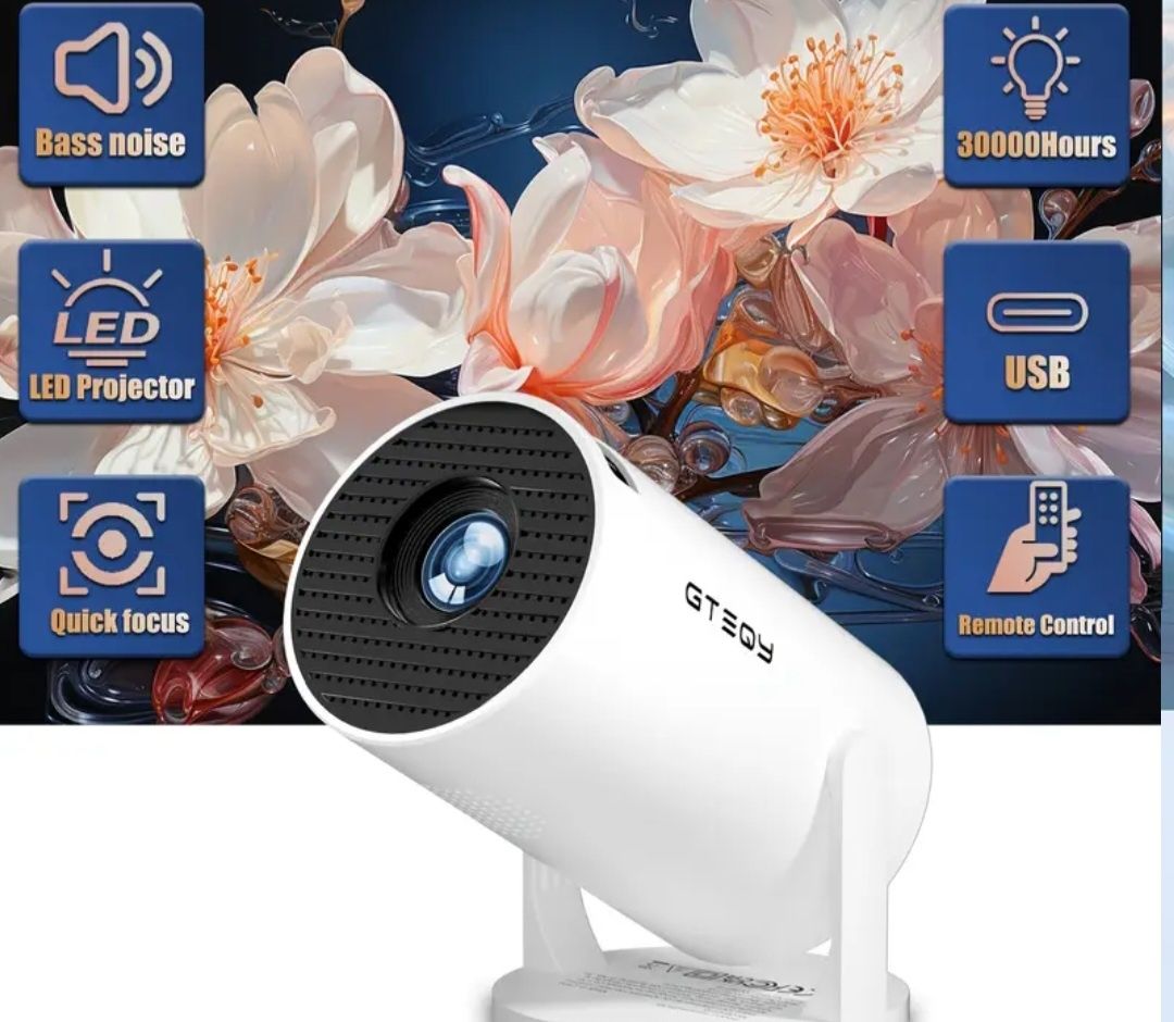 Projetor Mini ZRZTM, Cinema em Casa de Alta Definição, Noite, Preparaç