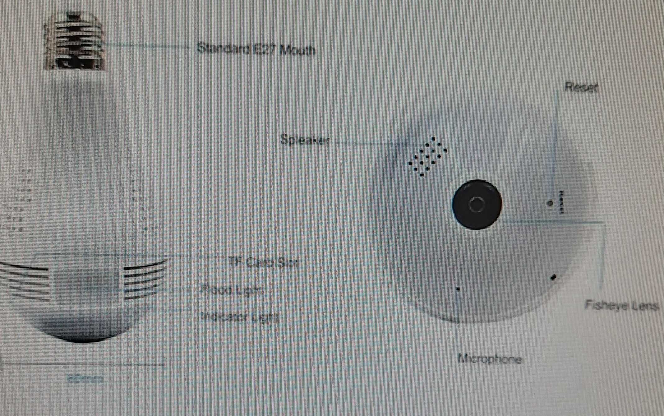 Панорамна стельова WiFi IP камера "Лампочка" SMART CAMERA UKC CAD-B13