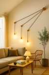 Lampa ścienna designerska nowoczesna LOFT drewno dąb 3 żarówki