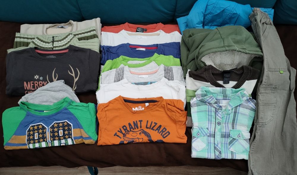 Zestaw 5) wiosna-jesień,długi rękaw bluzki bluzy koszula kurtka r. 110