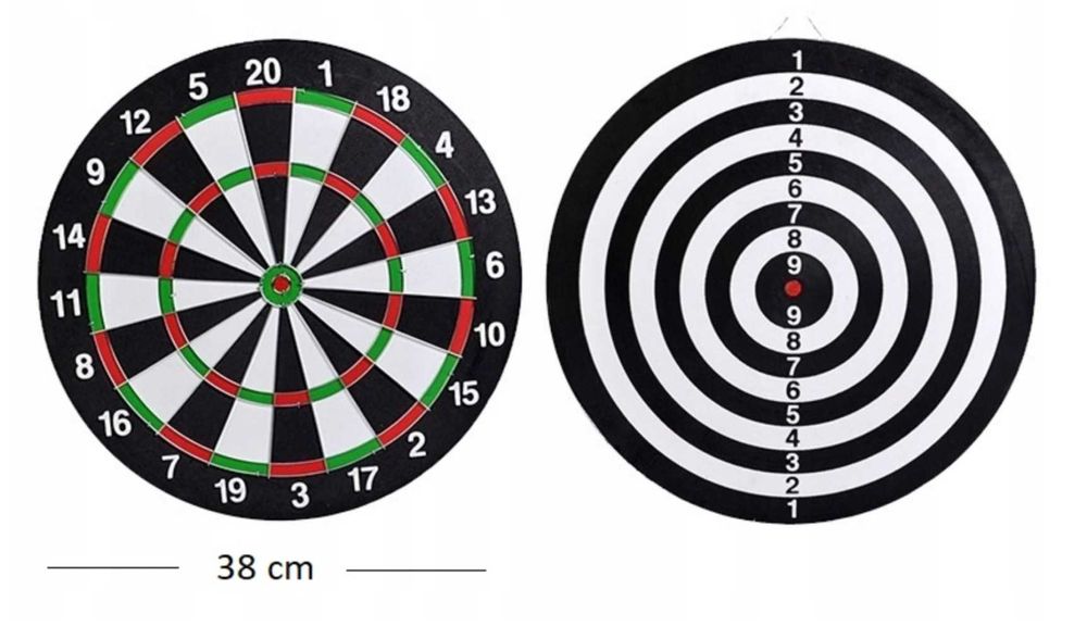 Tarcza do gry w dart rzutki lotki sizalowa zestaw 38 cm +6 rzutek