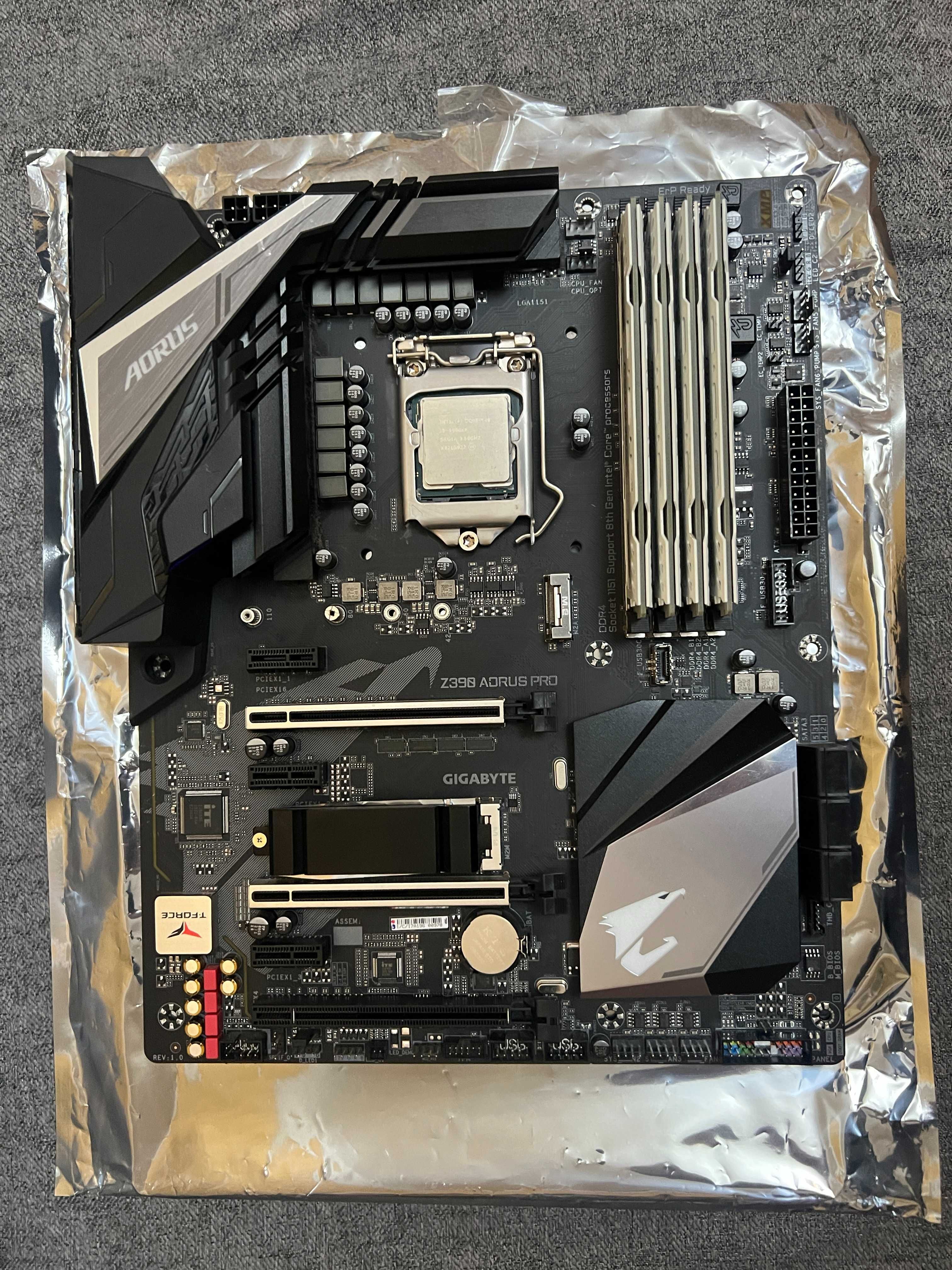 Комплект i9-9900KF, Aorus Z390 Pro, 64 Gb RAM