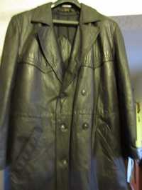 Новый мужской кожаный плащ-пальто с зимней подстежкой размер 50-52