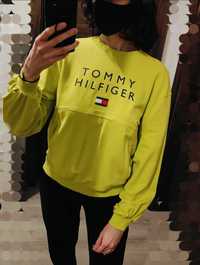 Tommy Hilfiger bluza długi rękaw zielona fluo neonowa