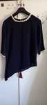 Blusa assimétrica,  azul marinho, M - Local