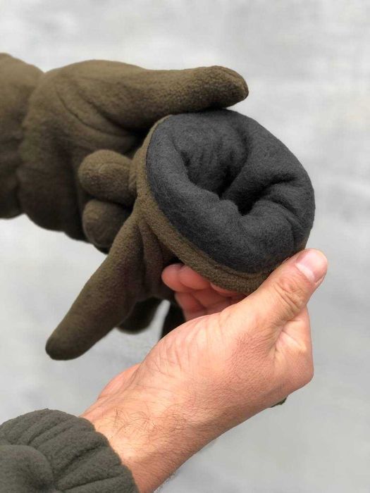 Армійські чоловічі зимові рукавиці олива / піксель двошарові флісові