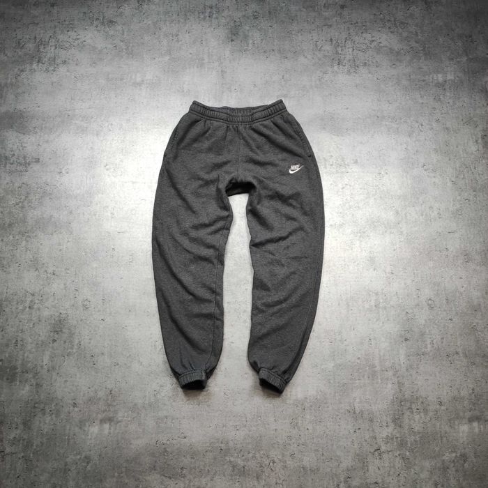 MĘSKIE Spodnie Dresowe Casual Szare Bawełna Haft Logo Nike Dresy Gym