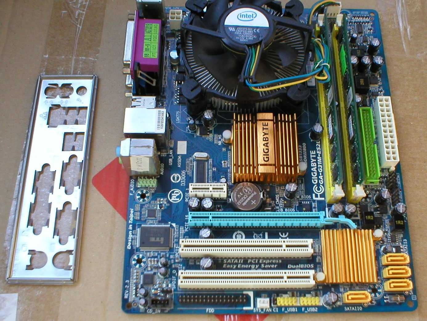 Рабочий комплект Xeon E5440/4GB DDR2/Gigabyte GA-G31M-ES2L/кулер 4-pin