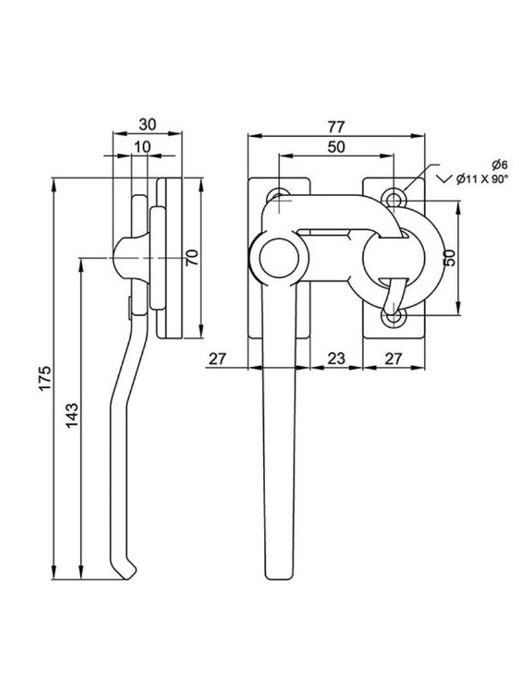 Замок борта кузова оцинкований