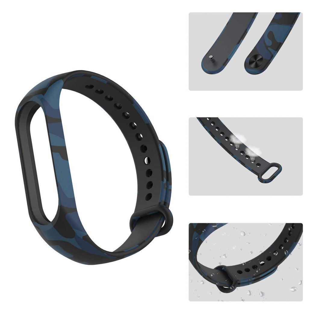 Silikonowa Opaska Zamienna Xiaomi Mi Band 4 Mi Band 3 Niebieskie Moro