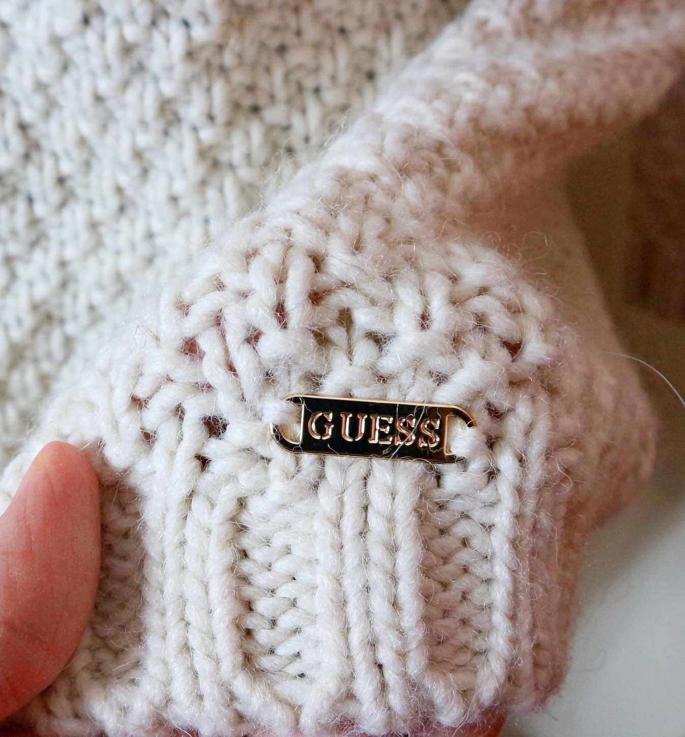 GUESS | kremowy sweter narzutka wełna alpaca M