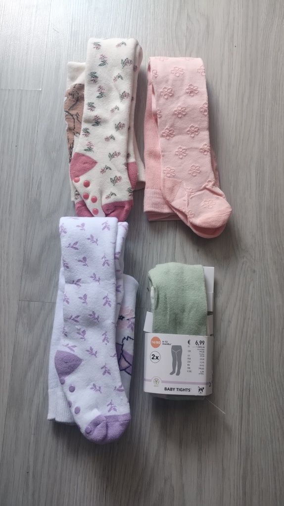 Nowe rajstopy dla dziewczynki 4 sztuki