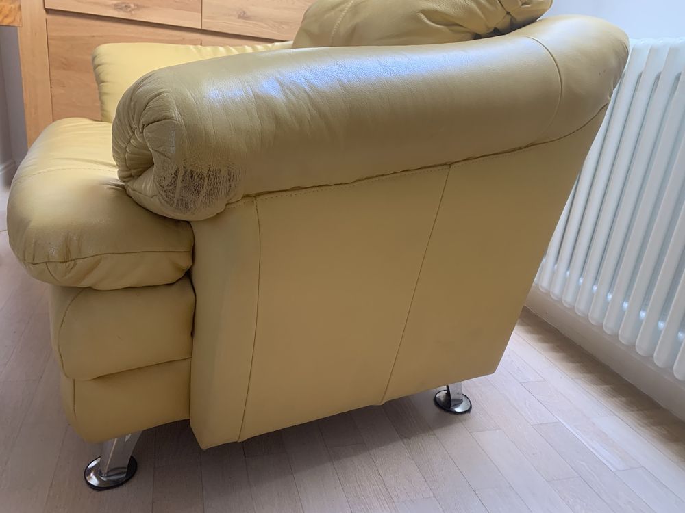 Skórzana kanapa i fotel firmy KLER
