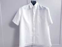 Biała lniana koszula Howick L męska z krótkim rękawem