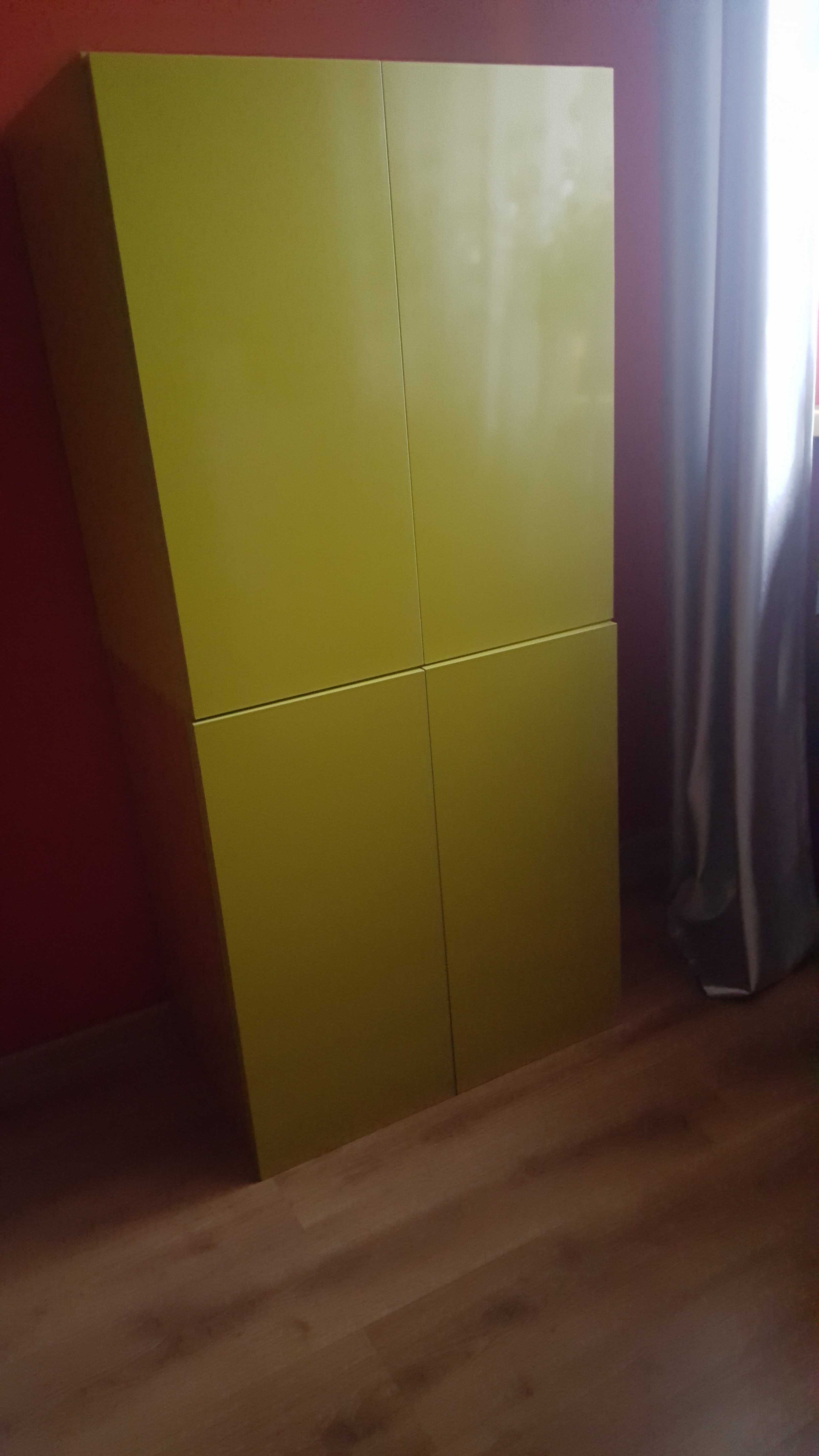 Komplet 2 szafy wiszące nowoczesne meble lakierowane połysk