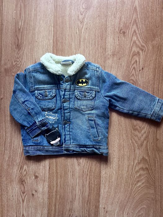 Kurtka jeansowa z futerkiem batman r.86