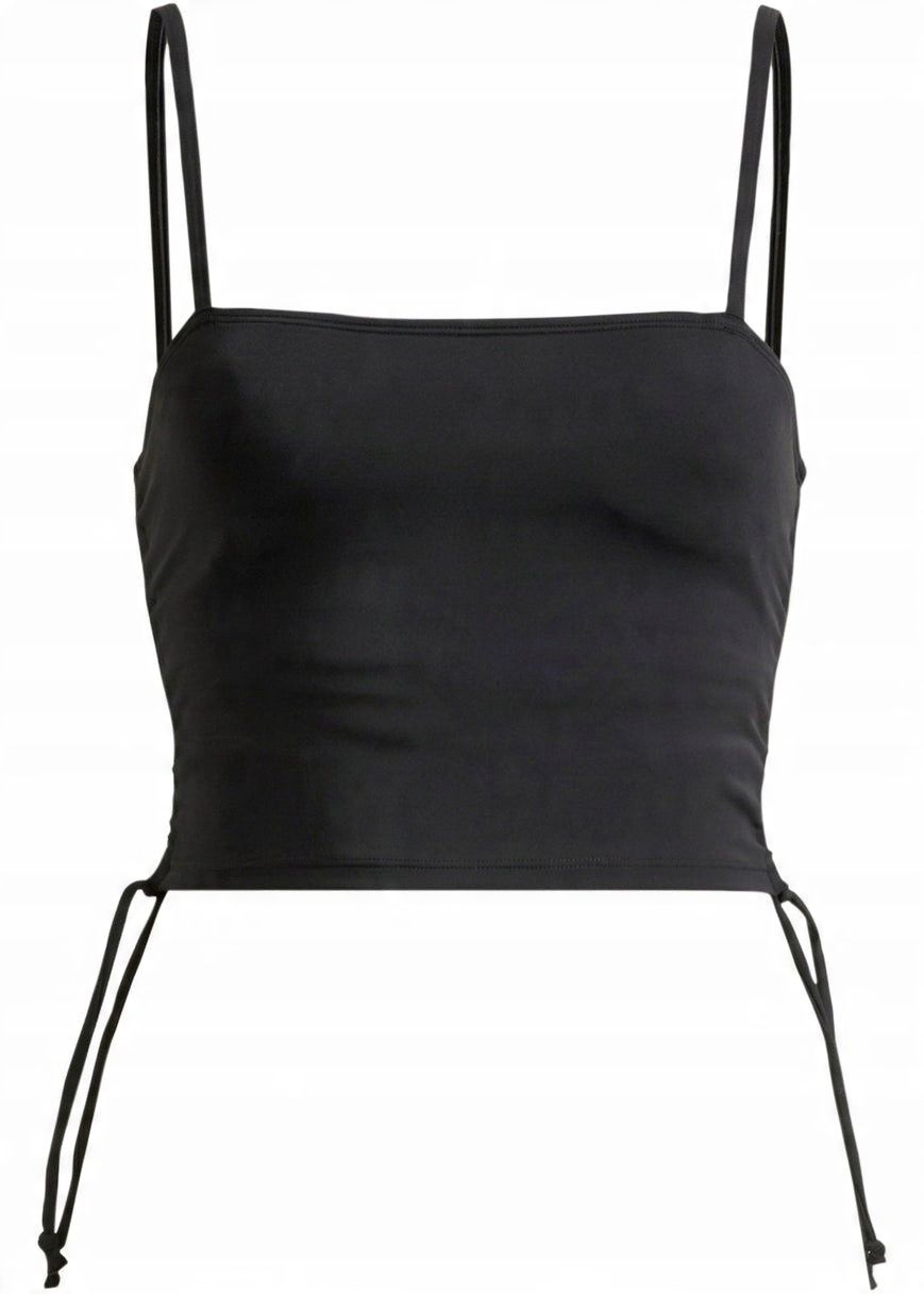 B.P.C krótki czarny top tankini z marszczeniem r.46