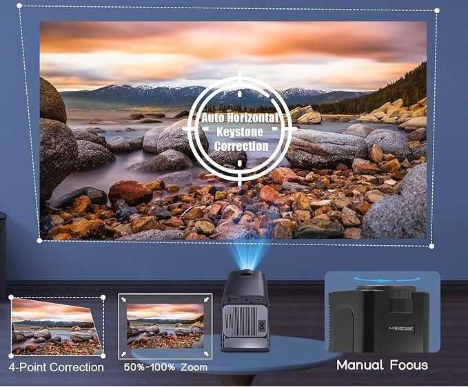 Magcubic Projektor WiFi Pilot Android TV 150 cali 4K FULL HD HY320 Led