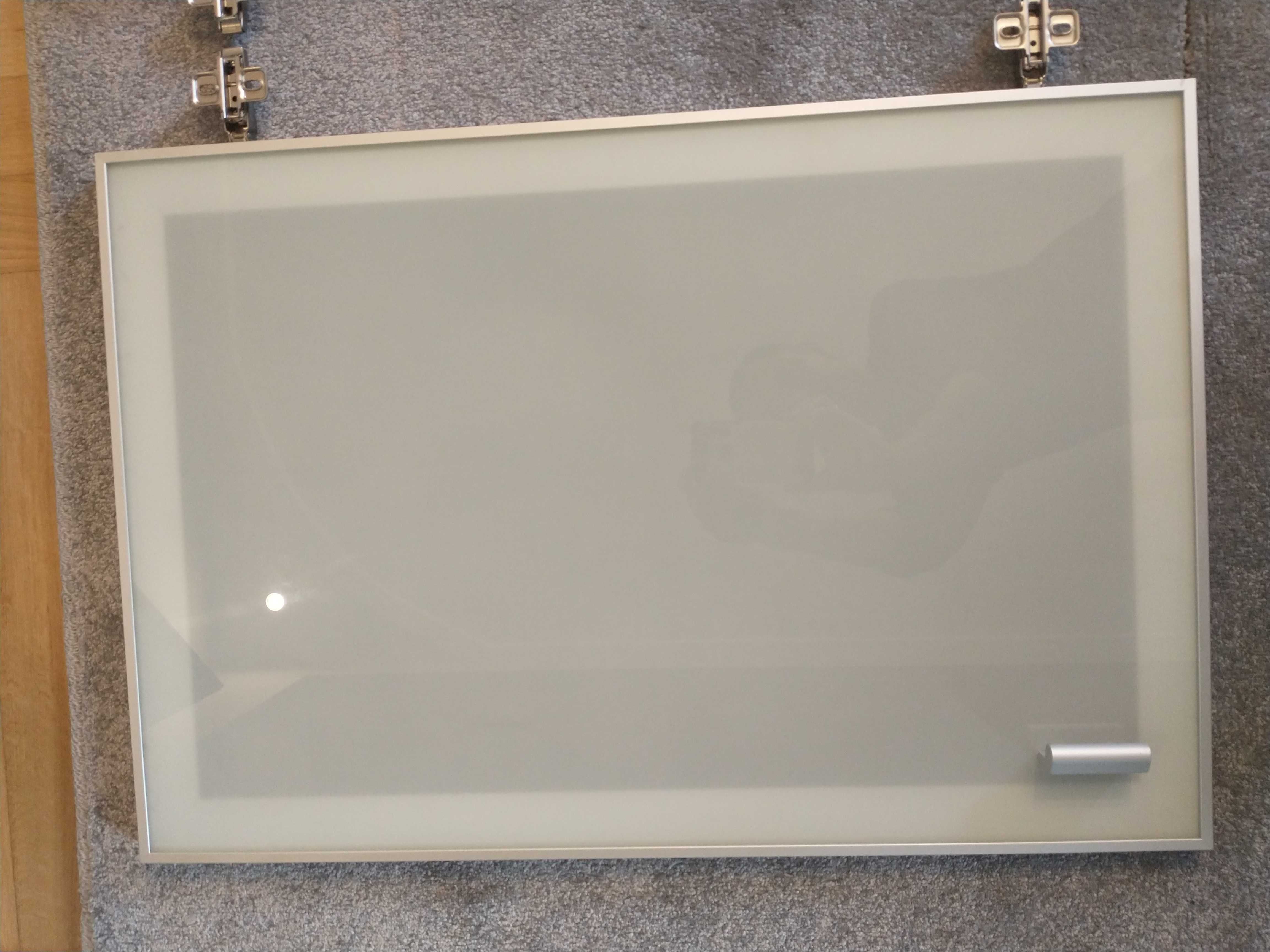Fronty szafek aluminium 3 cm szkło mleczne Jak nowe ! 3 szt.