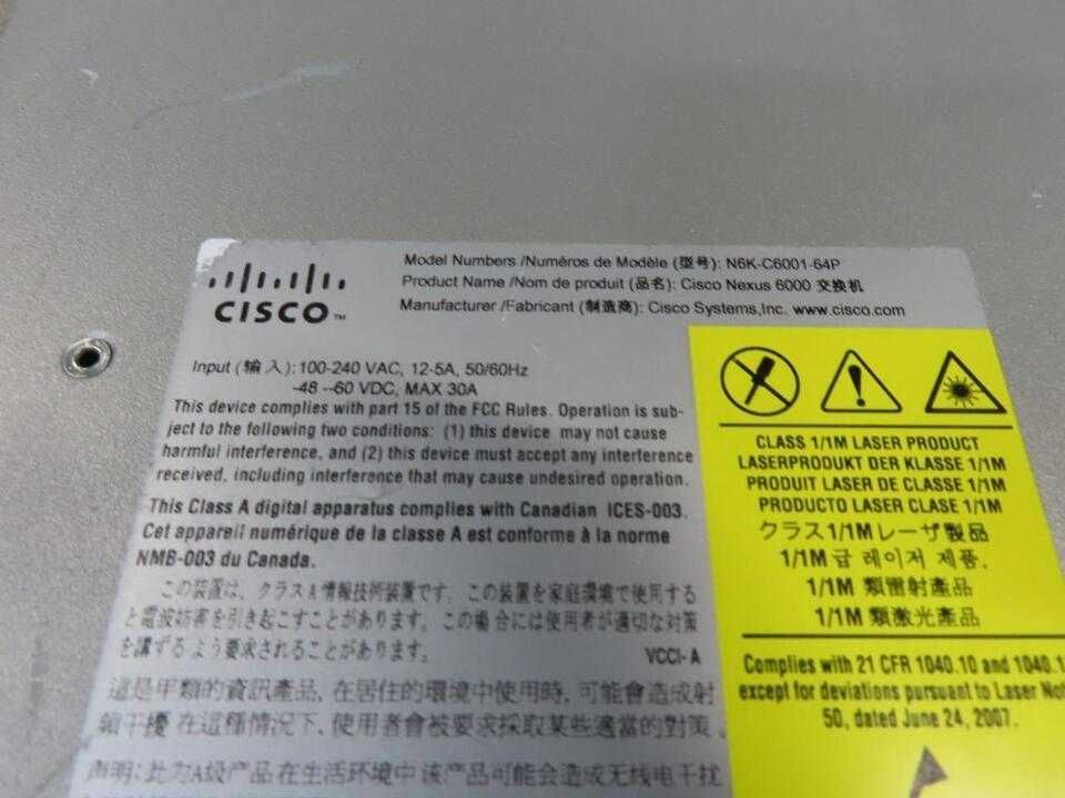 Комутатор L3 Світч Switch Cisco N6K-C6001 4*40 48*10/1G