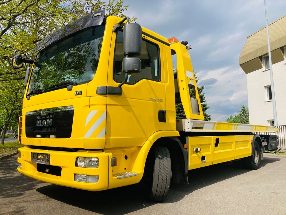 MAN TGL 12.250 OMARS płyta 6T widły 5T podwójny wysuw  Platforma Omars hydrauliczna pomoc drogowa laweta