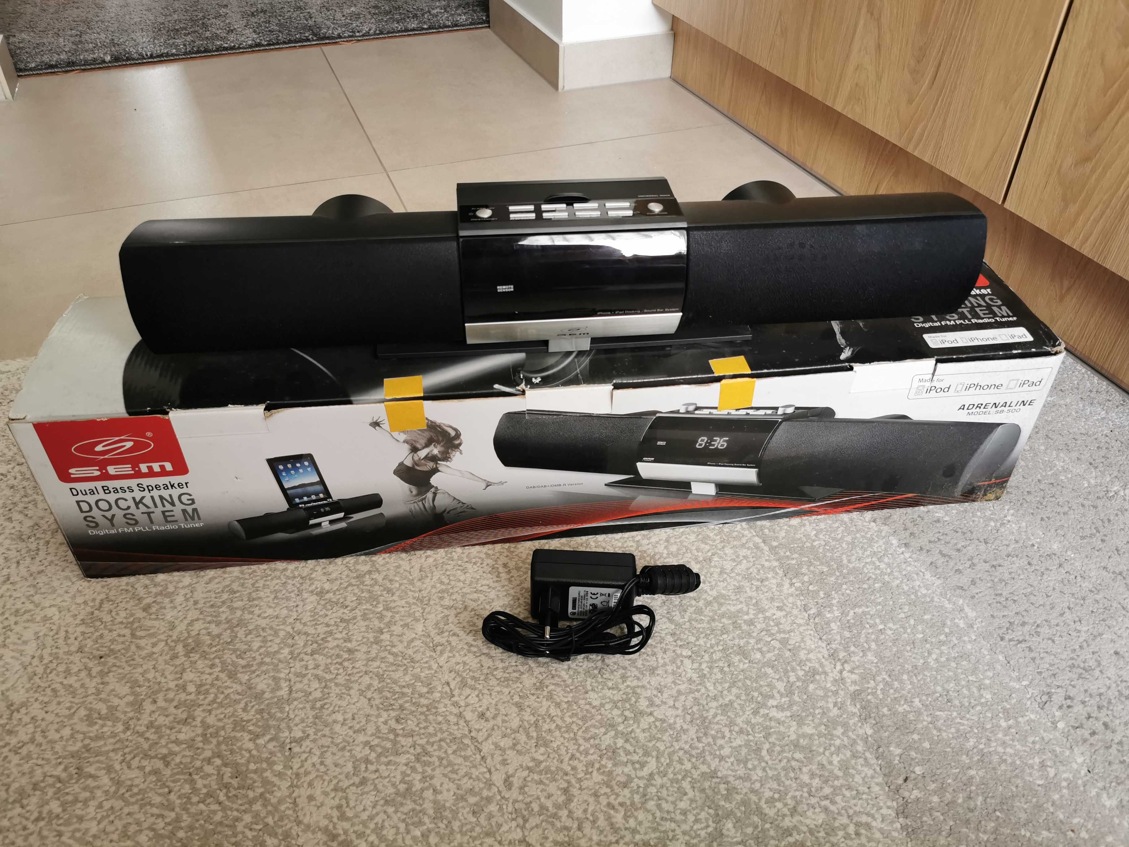 Soundbar SEM dual bass speaker docking system stan idealny
