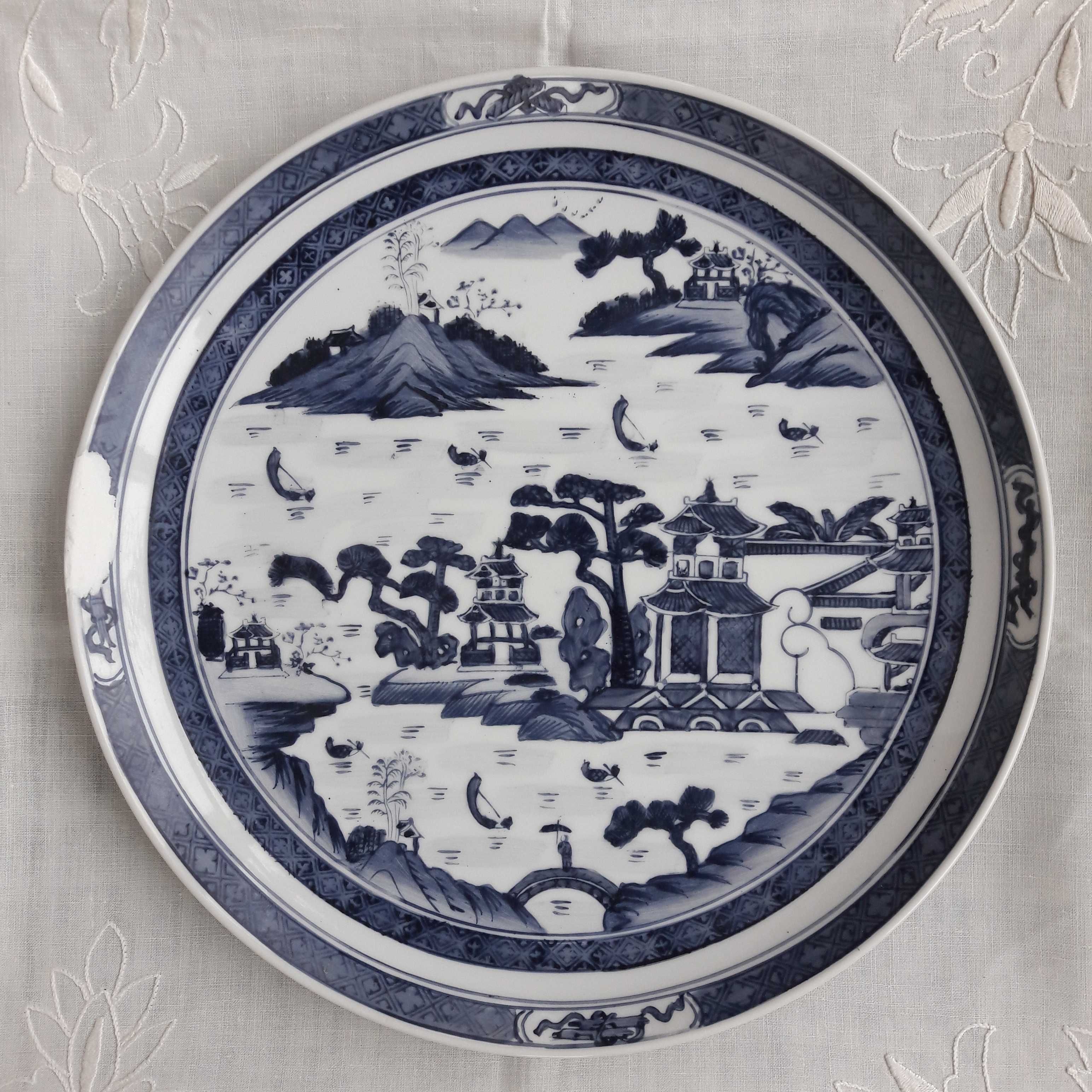 Lot of Blue & White vintage (1950 e 1980) China rice grain porcelain