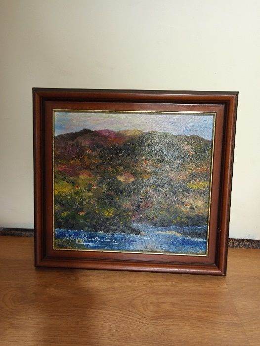 3 Quadros oleo 1 guache originais Alfredo R Ayres Pereira