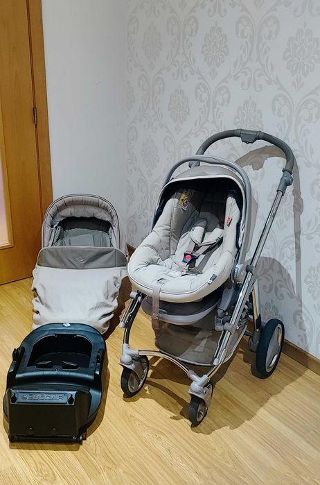 Conjunto Carrinho Bebé Bébécar Completo - Carro Ovo Cadeira e Isofix