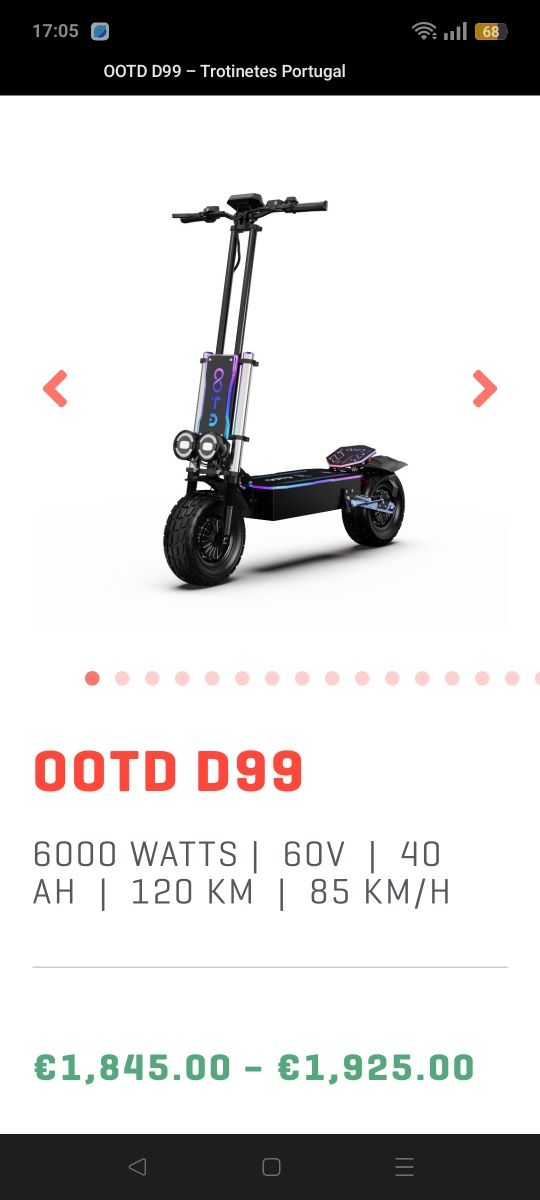 Trotinetes Ootd d99 v3 acidentada, mas funciona