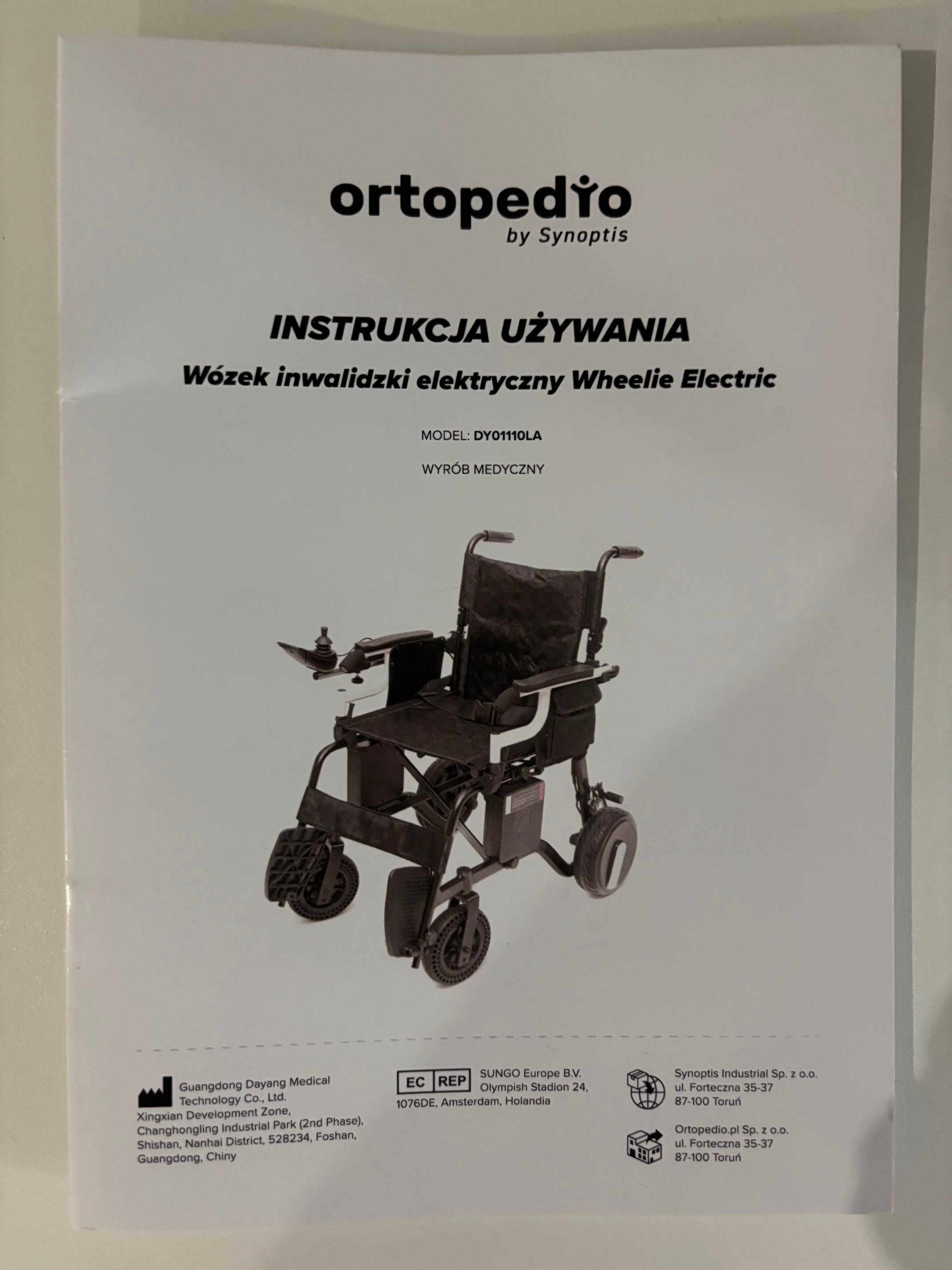 Ultralekki wózek inwalidzki elektryczny - na gwarancji.