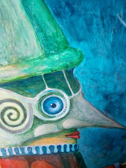 Leszek Kostuj olej akryl na płótnie 45 x 35 Uzurpator