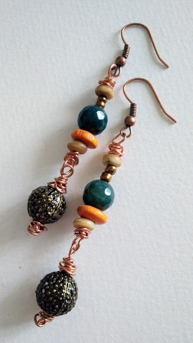 Brincos pendentes coloridos hippie com pedra natural ágata