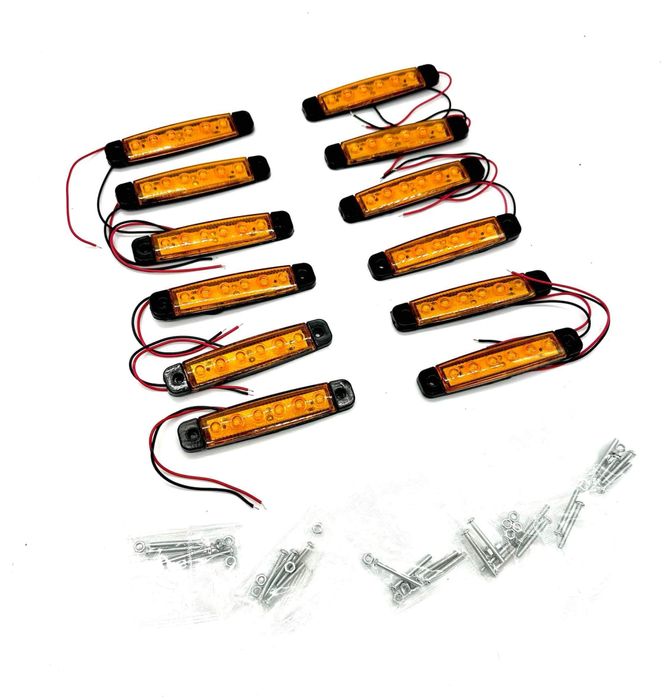 Obrysowe lampy pomarańczowe led 12 sztuk 9cm 12-24V