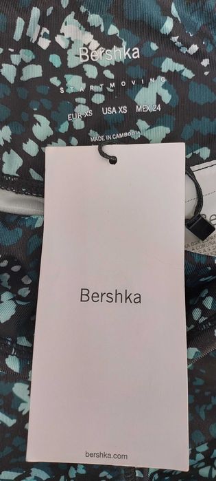 Zielone legginsy 3/4 BERSHKA, z siateczką , R. XS