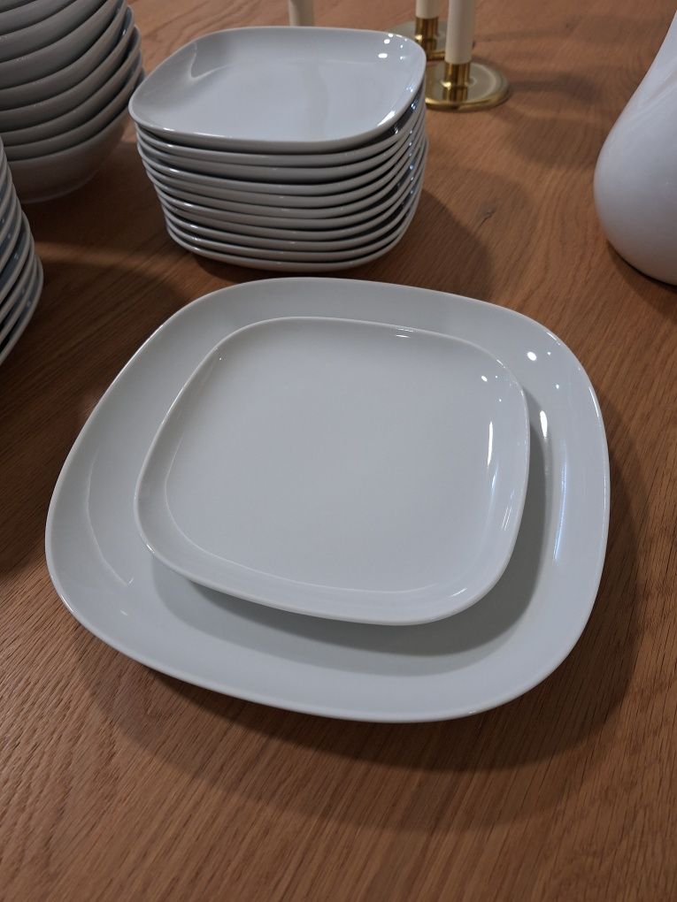 Serviço loiça / jantar branco em porcelana 36 peças