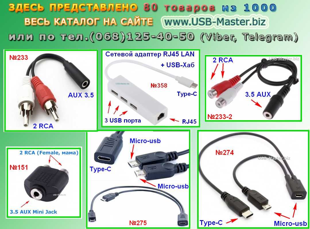 USB-Хаб-Type-C-Apple-Lightning-HDMI-VGA-DVI-AUX-3.5-iPhone-Lan-SATA