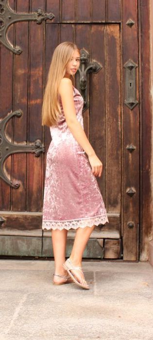 Сукня комбінація велюр з мереживом