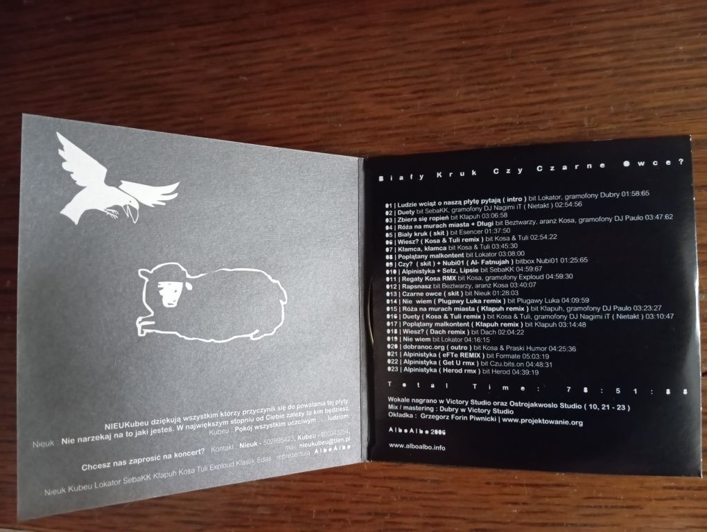 Nieukubeu Biały kruk czy czarne owce płyta CD rap hip hop