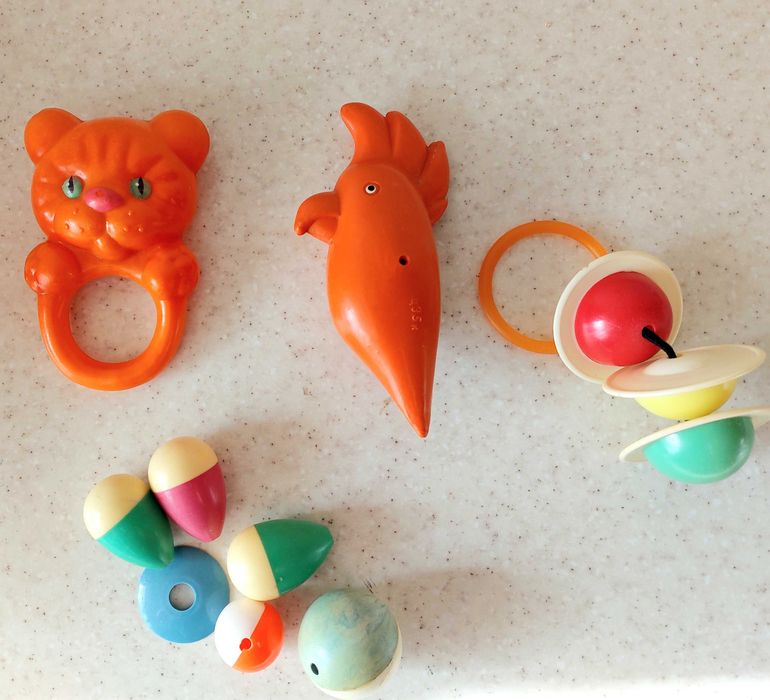 СССР Винтажные Погремушки Подвески Целлулоидные Пластиковые дутыши