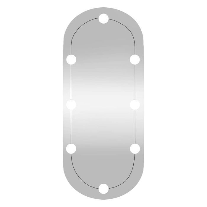 Vidaxl Lustro Ścienne Z Led, 30X70 Cm, Szklane, Owalne