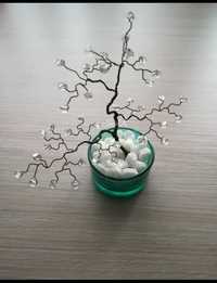 Drzewko szczęścia mini bonsai ze szklanych koralików