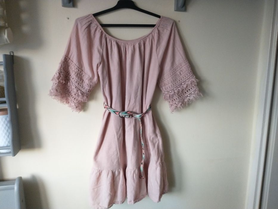 Sukienka tunika z pięknymi rękawami w stylu boho uniwersalna