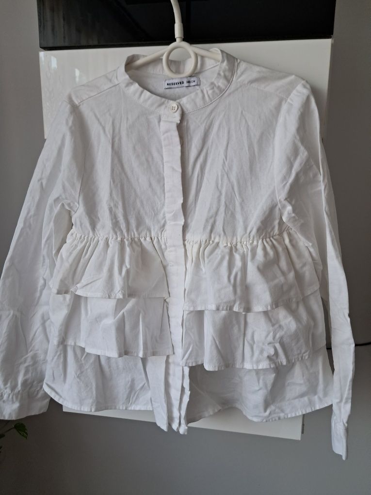 Koszula biała bluzka Reserved rozmiar 140 elegancka