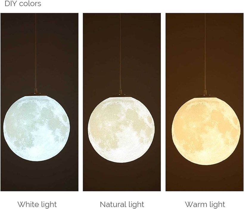 Candeeiro de tecto suspenso em formato de lua [VÁRIOS TAMANHOS] - NOVO