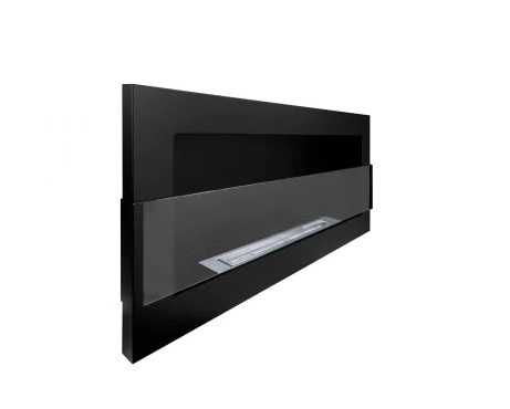Płaski Biokominek 900x400 czarny mat z szybą