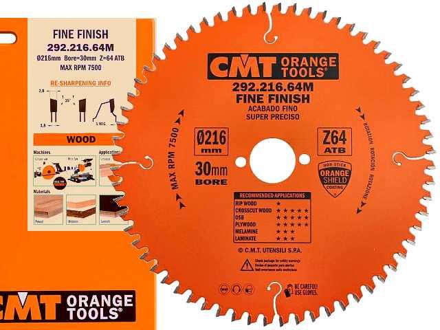 CMT 292.216.64M Tarcza do cięcia drewna Laminatu Piła Widia 216x30 Z64