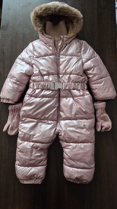 Zestaw kombinezon zimowy dziecięcy rozmiar 92 + komin + rękawiczki