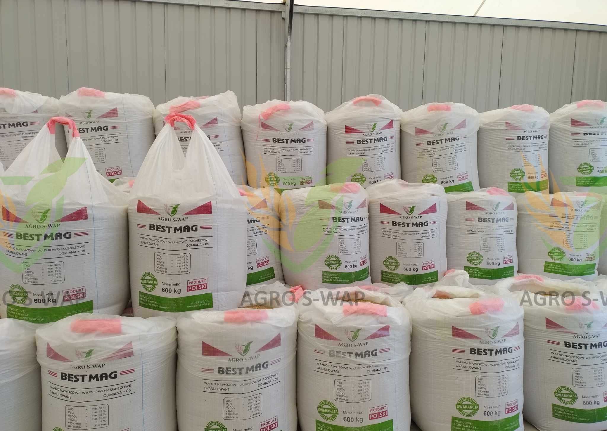 Wapno nawozowe PRODUCENT granulowane magnezowe, węglanowe czarna kreda